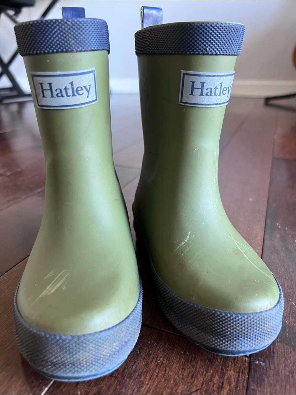 Hatley Olive & Navy Kids Rain Boots
